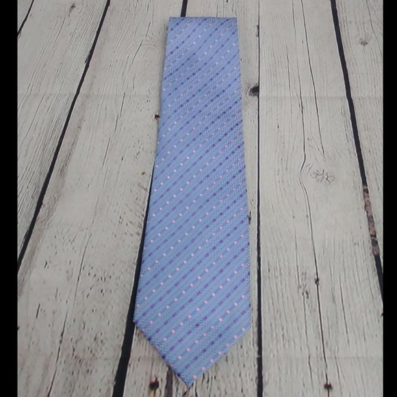 Giorgio Armani Purple Pink Woven diamond silk tie - Picture 3 of 3